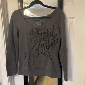 VGUC VINTAGE Gray Metal Mulisha Crewneck Sweatshirt ~ Small